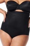 Spanx Printed Power High Waist Brief In Very Black