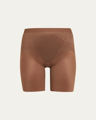 Spanx Thinstincts 2.0 Mid-thigh Shorts In Chestnut Brown