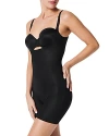 Spanx Thinstincts 2.0 Open-bust Midthigh Bodysuit In Very Black