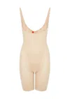 Spanx Womens Honey Sculpt™ Gofigure Open-bust Mid-thigh Bodysuit In Neutral