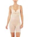 Spanx Thinstincts 2.0 Women 3x Beige Stretch Open-bust Mid Thigh Bodysuit Jdm470 In Soft Nude