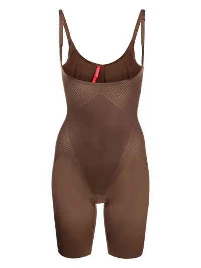 Spanx Thinstincts Open Bust Body In Brown