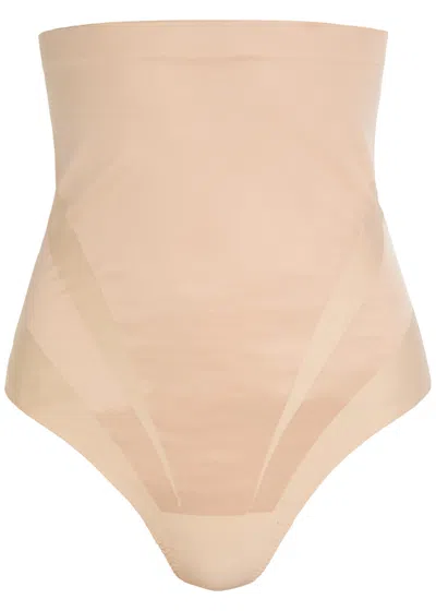 Spanx Transform High-waist Sculpting Thong In Pink