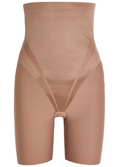 Spanx Transform Sculpting High-waist Shorts In Pink