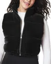 Spanx Two-in-one Velour Fleece Vest In Black