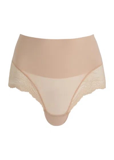 Spanx Undie-tectable Lace-trimmed Seamless Briefs In Nude