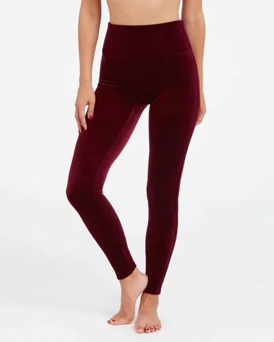 Spanx Velvet Legging In Burgundy In White