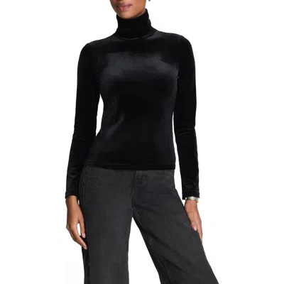 Spanx ® Velvet Mock Neck Top In Black