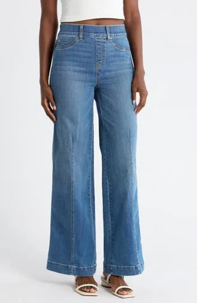 Spanx ® Wide Leg Pull-on Jeans In Blue