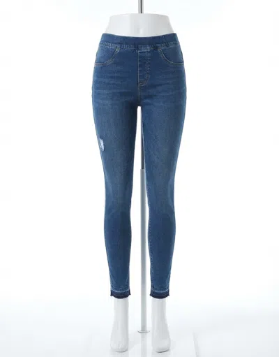 Spanx Women's Distressed Ankle Skinny Jeans In Blue In Multi