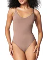 Spanx Women's Everyday Seamless Shaping Thong Bodysuit In Cafe Au La