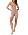 Spanx Everyday Shaping High Waist Mid-thigh Shorts In Cafe Au Lait