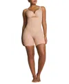 Spanx Womens Gofigure Sculpting High Waist Mid-thigh Shorts Nude In Brown
