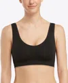 Spanx Women's Stretchable Ribbed Bra In Black