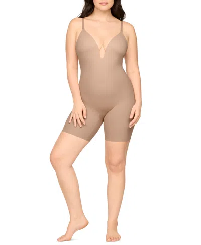 Spanx Women's Suit Your Fancy Plunge Low-back Tummy-control Bodysuit In Neutral