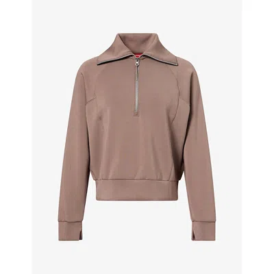 Spanx Womens Airessentials® Half Zip Jersey Sweatshirt Ironstone Xs
