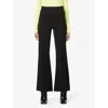 Spanx Flared High-rise Stretch-woven Trousers In Black