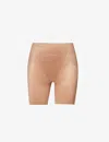 Spanx Womens Cafe Au Lait Thinstincts® 2.0 High-rise Stretch-satin Shorts Xl