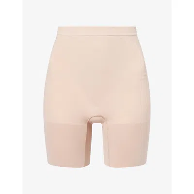 Spanx Womens Chai Sculpt™ Gofigure Mid-thigh Stretch-woven Shorts In Pink