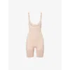 Spanx Womens Chai Sculpt™ Gofigure Open-bust Mid-thigh Bodysuit In Neutral