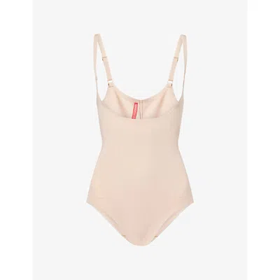 Spanx Womens Chai Sculpt™ Gofigure Open-bust Stretch-woven Bodysuit In Neutral