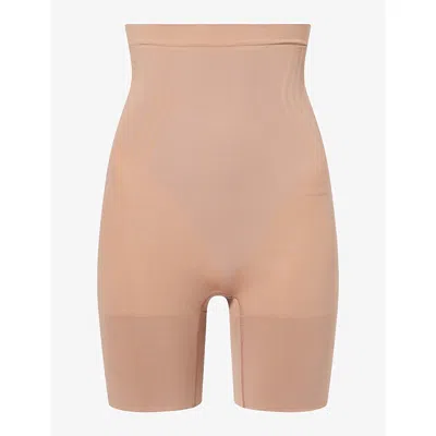 Spanx Womens Cinnamon Sculpt™ Gofigure High-waist Mid-thigh Shorts In Brown
