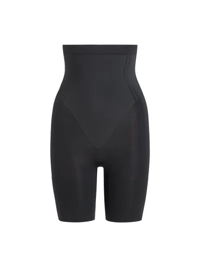 Spanx Womens Gofigure Sculpting High Waist Mid-thigh Shorts Black