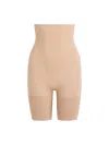 Spanx Womens Gofigure Sculpting High Waist Mid-thigh Shorts Nude In Brown