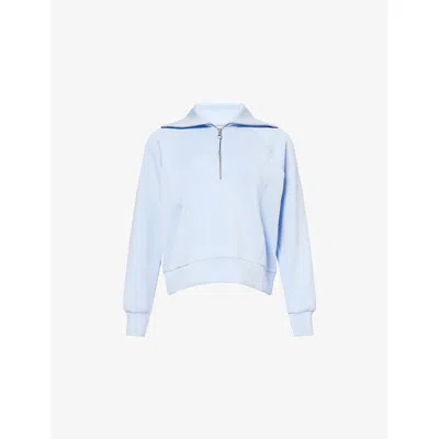 Spanx Womens Hydrangea Air Essentials High-neck Stretch-woven Sweatshirt Xl