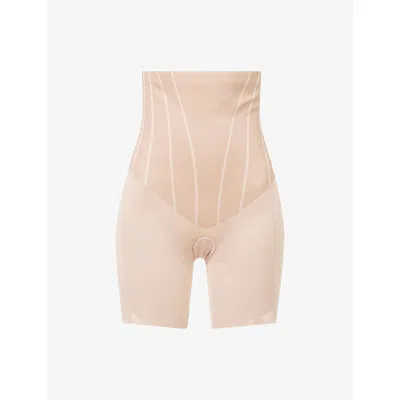 Spanx Womens Natural Bronze Contour High-rise Mid-thigh Shorts In Neutral