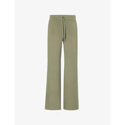 Spanx Womens  Active Air Essentials Wide-leg High-rise Stretch-woven Jogging Bottoms In Clover