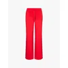Spanx Womens  Red Airess Mid-rise Wide-leg Stretch-jersey Jogging Bottoms