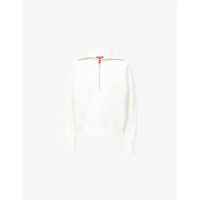 Spanx Womens Powder Airessentials Half-zip Stretch-jersey Sweatshirt In White