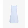 Spanx Womens Power Boost Flared Stretch-woven Mini Dress Hydrangea
