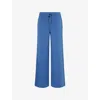 Spanx Womens  Active Air Essentials Wide-leg High-rise Stretch-woven Jogging Bottoms In Blue