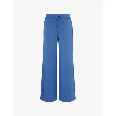 Spanx Womens Faded Indigo ® Airessentials Wide-leg Stretch-woven Jogging Bottoms In Blue