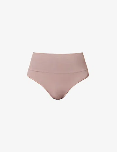 Spanx Womens Shape™ Extraordinary Thong Cafe Au Lait In Brown