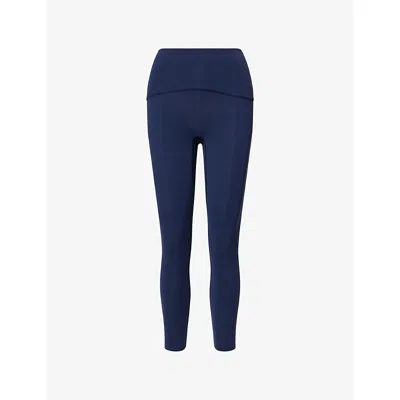 Spanx Womens Timeless Navy Shape Booty Gym Leggings In Blue