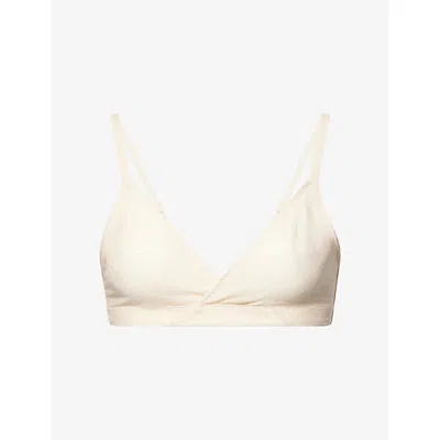 SPANX WOMENS TOASTED COCONUT SPANXSUPERSMOOTH™ DAY TO DATE NIGHT LACE BRALETTE