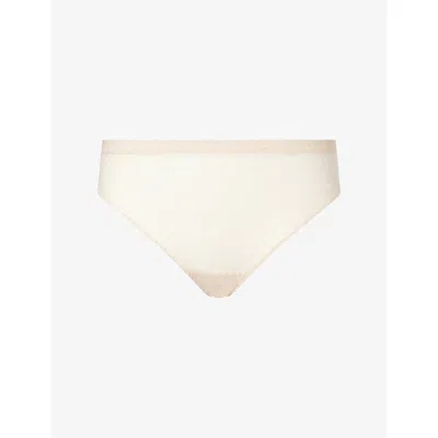 Spanx Womens Toasted Coconut Supersmooth™ Day To Date Night Stretch-lace Thong In Brown