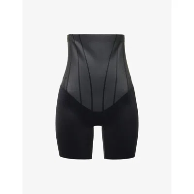 Spanx Womens Very Black Contour High-rise Mid-thigh Shorts Xs