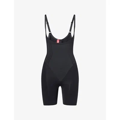 Spanx Womens Very Black Sculpt™ Gofigure Open-bust Mid-thigh Bodysuit