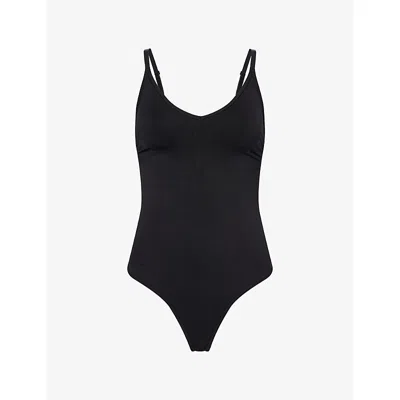 Spanx Womens Very Black Sculpt™ Seamless Power Stretch-woven Thong Bodysuit