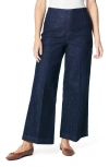 Spanx Zero Waistband Cropped Wide Leg In Raw Indigo Wash