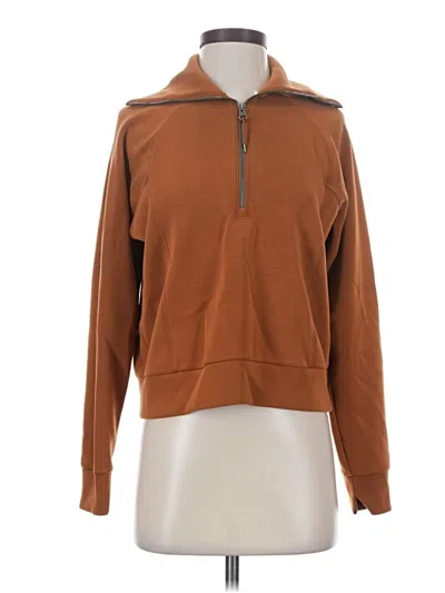 Pre-owned Spanx Zip Up Hoodie In Brown