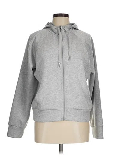 Pre-owned Spanx Zip Up Hoodie In Gray