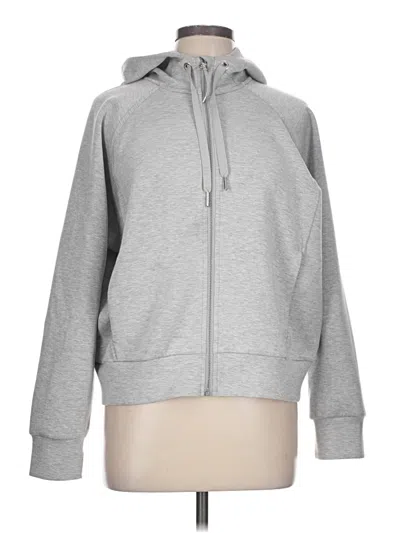 Pre-owned Spanx Zip Up Hoodie In Gray