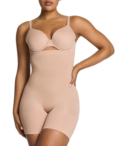 Spanx Sculpt Go Figure High Waisted Mid Thigh Shorts In Neutral