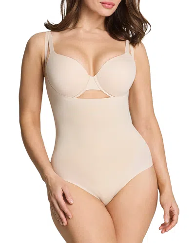 Spanx Sculpt Go Figure Open Bust Bodysuit In Gray