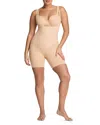 Spanx Sculpt Go Figure Open Bust Mid Thigh Bodysuit In Brown